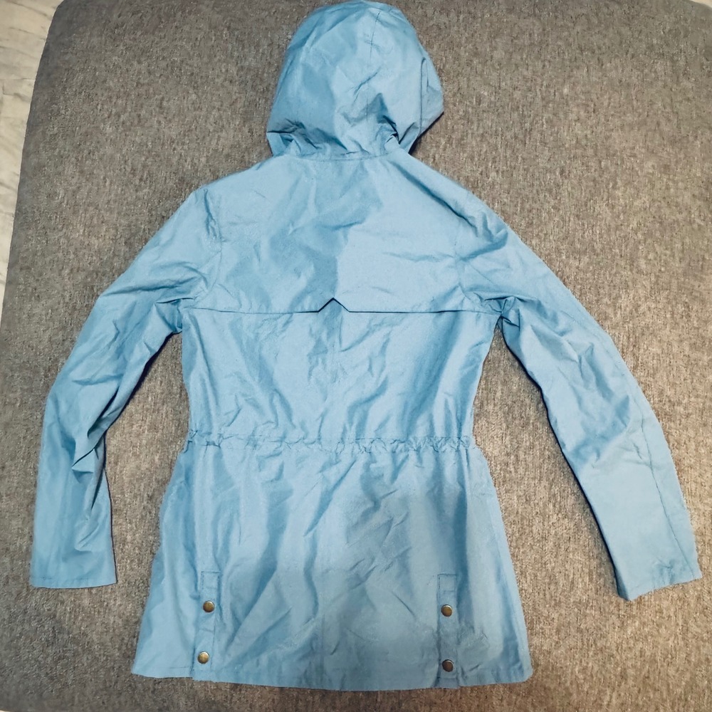 BARBOUR Waterproof Breathable Hooded Raincoat Light Blue Women's 4 $398 - Picture 9 of 12